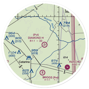 Diamond H Ranch Airport (0XS0) VFR Sectional Sticker (20 mile)