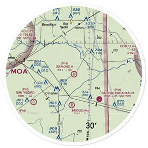 Diamond H Ranch Airport (0XS0) VFR Sectional Sticker (30 mile)