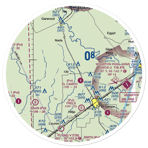Rodgers Roost Airport (0XS1) VFR Sectional Sticker (30 mile)