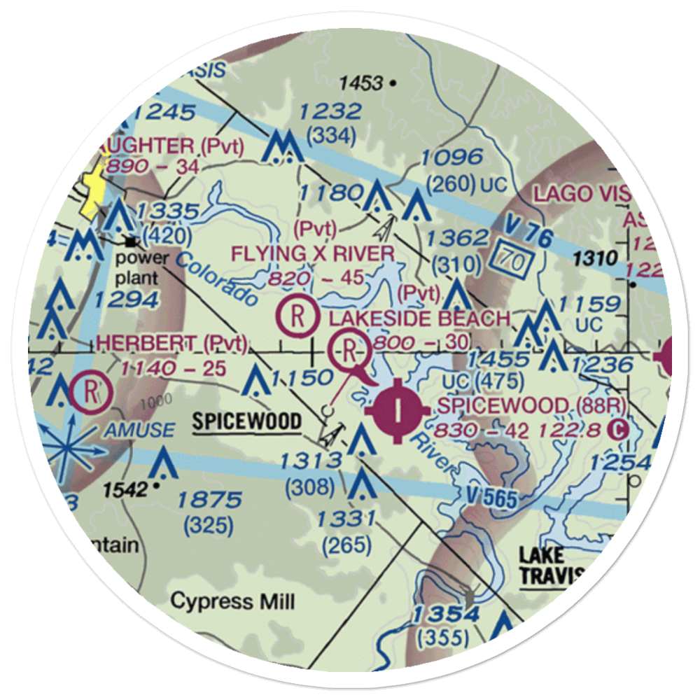 Lakeside Beach Airport (0XS6) VFR Sectional Sticker (20 mile) 