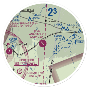 Anacacho Ranch Airport (0XS7) VFR Sectional Sticker (20 mile)