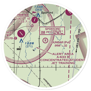 Dunbar Ranch Airport (0XS8) VFR Sectional Sticker (20 mile)
