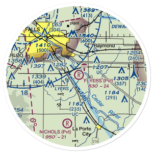 Flyers Airport (10IA) VFR Sectional Sticker (20 mile)
