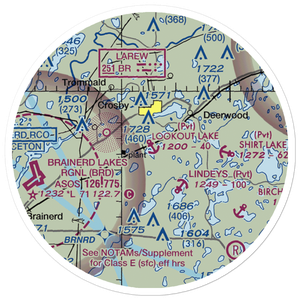 Lookout Lake Seaplane Base (10MN) VFR Sectional Sticker (20 mile)