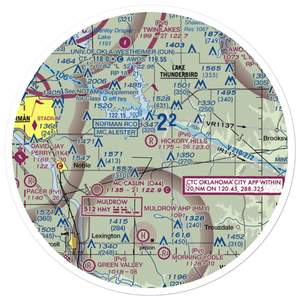 Hickory Hills Airport (10OK) VFR Sectional Sticker (30 mile)