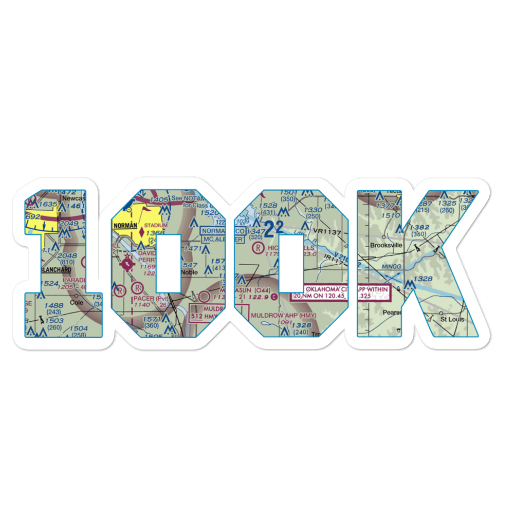 Hickory Hills Airport (10OK) VFR Sectional Sticker 