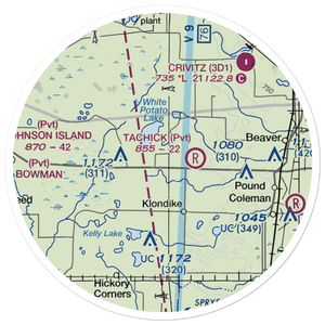 Buds Landing Airport (10WI) VFR Sectional Sticker (20 mile)