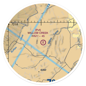 Willow Creek Ranch Airport (10WY) VFR Sectional Sticker (20 mile)