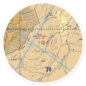 Willow Creek Ranch Airport (10WY) VFR Sectional Sticker (30 mile)