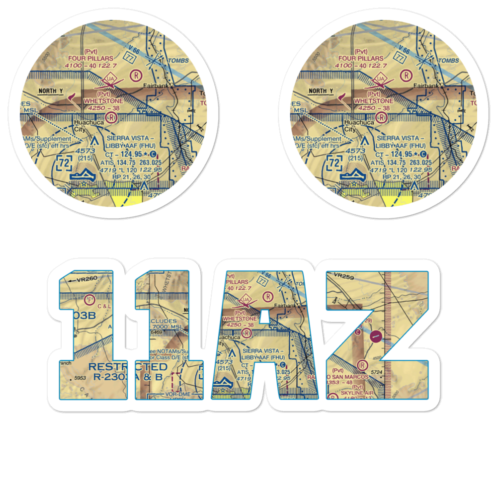 Whetstone Airport (11AZ) VFR Sectional Sticker Pack 