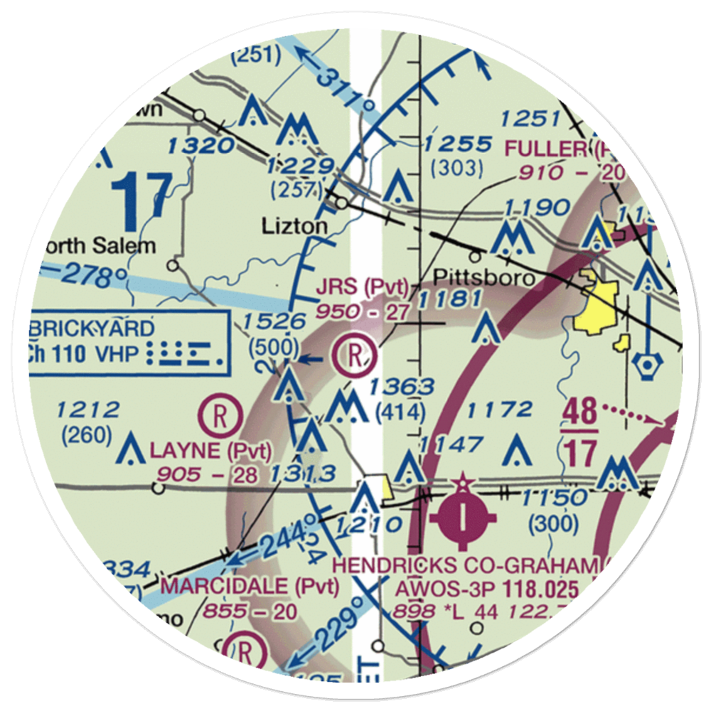 Jr's Airport (11IN) VFR Sectional Sticker (20 mile) 