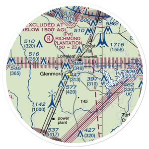 Jasmine Hill Airport (11LS) VFR Sectional Sticker (20 mile)