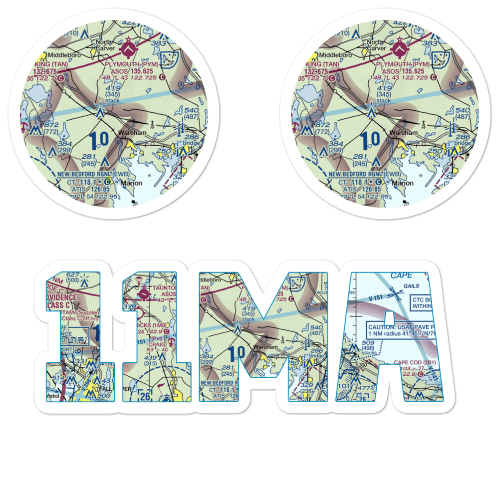 Bulljump Airport (11MA) VFR Sectional Sticker Pack 