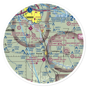 Beefor Ranch Airport (11OK) VFR Sectional Sticker (30 mile)