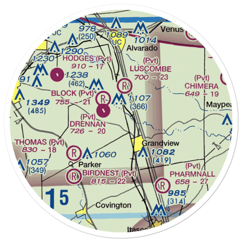 Flying M Ranch Airport (11TE) VFR Sectional Sticker (20 mile) 