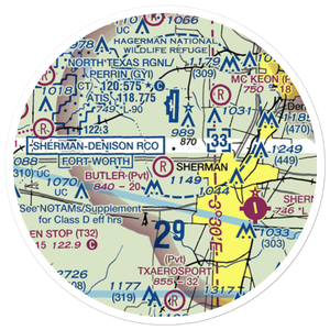 Butler Airport (11TX) VFR Sectional Sticker (20 mile)
