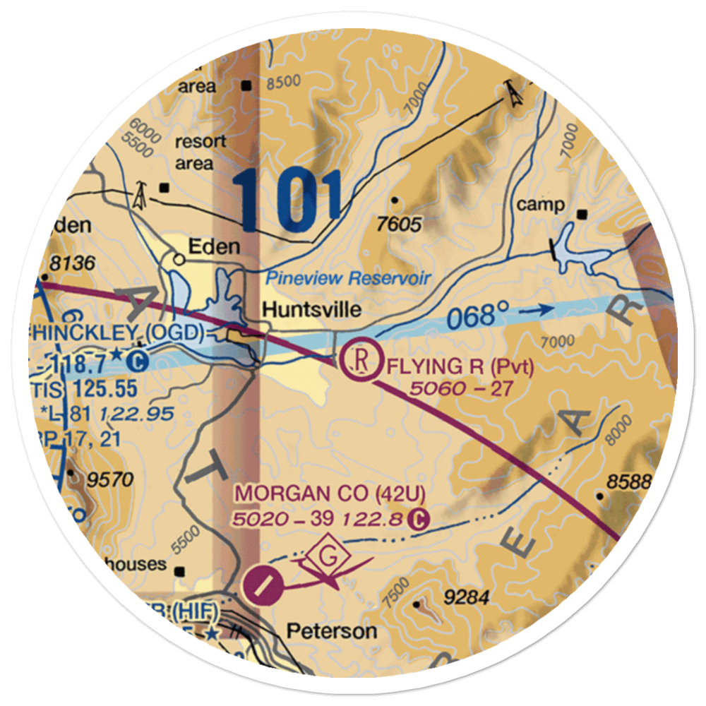 Flying R Airport (11UT) VFR Sectional Sticker (20 mile) 