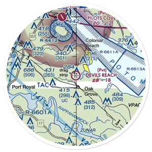 Devil's Reach Landing Airport (11VG) VFR Sectional Sticker (20 mile)