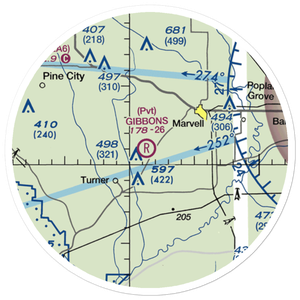 Gibbons Airport (12AR) VFR Sectional Sticker (20 mile)