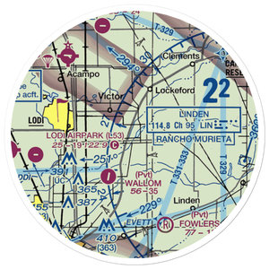 Faber Vineyards Airport (12CA) VFR Sectional Sticker (20 mile)