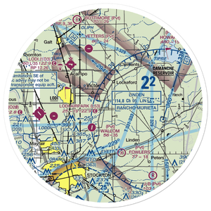 Faber Vineyards Airport (12CA) VFR Sectional Sticker (30 mile)