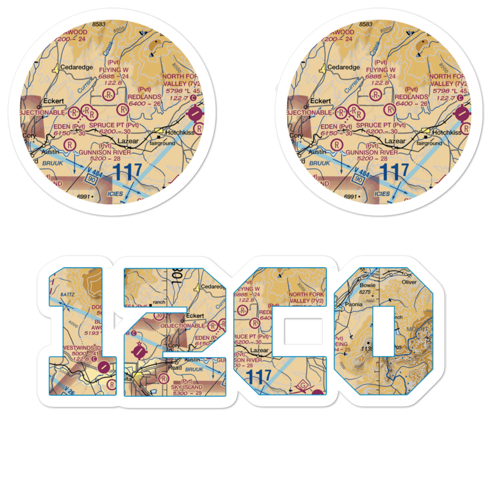 Omega 1 STOLport (12CO) VFR Sectional Sticker Pack 