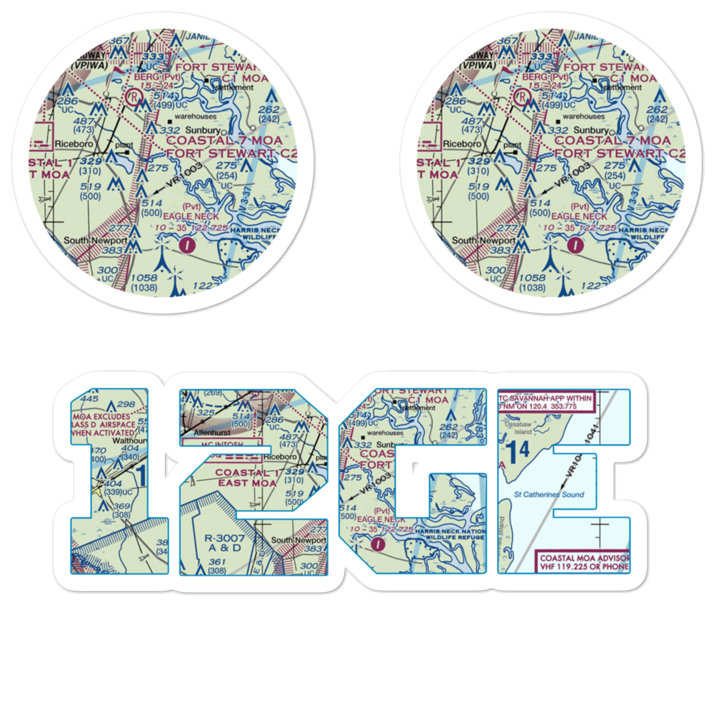 Harvest Lake Seaplane Base (12GE) VFR Sectional Sticker Pack 