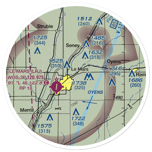 Plueger Airfield (12IA) VFR Sectional Sticker (20 mile)