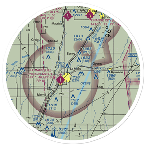 Plueger Airfield (12IA) VFR Sectional Sticker (30 mile)