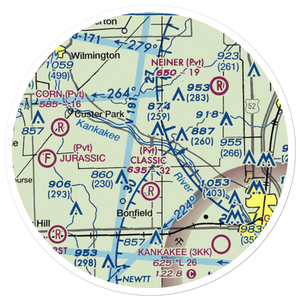 Hawker Airport (12IL) VFR Sectional Sticker (20 mile)