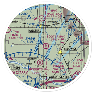 Sooter Airport (12KS) VFR Sectional Sticker (20 mile)