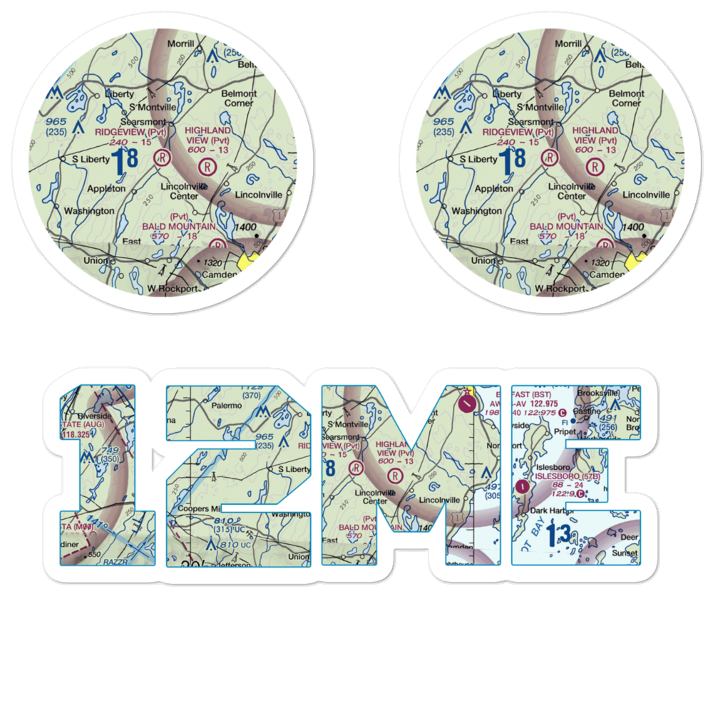 Ridgeview Airport (12ME) VFR Sectional Sticker Pack 