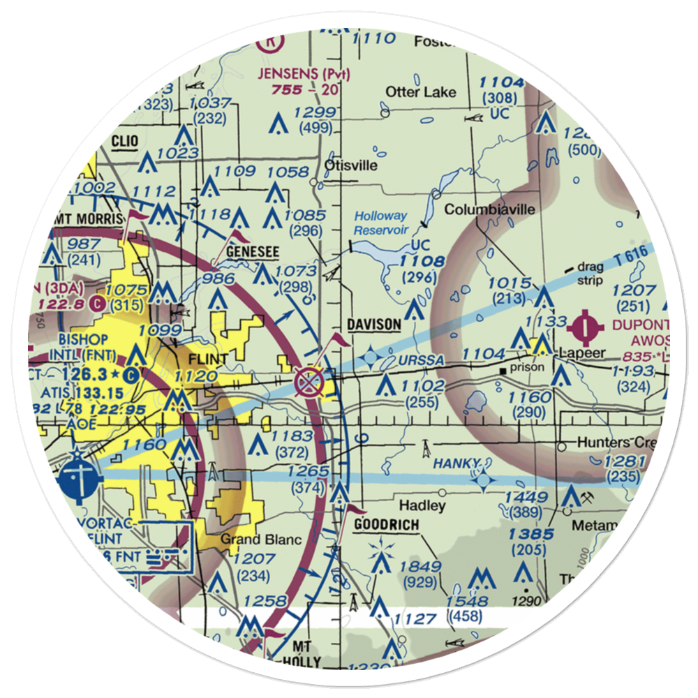 John's Airport (12MI) VFR Sectional Sticker (30 mile) 