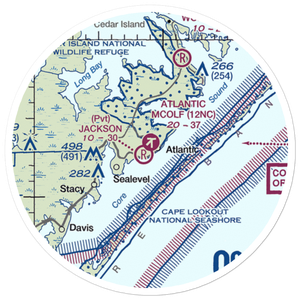 Atlantic Field Mcolf Airport (12NC) VFR Sectional Sticker (20 mile)