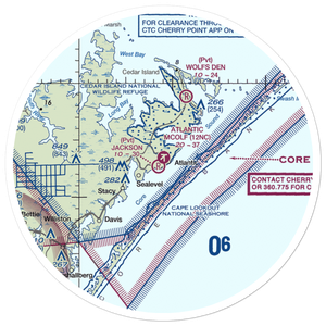 Atlantic Field Mcolf Airport (12NC) VFR Sectional Sticker (30 mile)