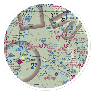 Griffin Airport (12TX) VFR Sectional Sticker (30 mile)