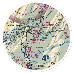 Hop-Along Airport (12VA) VFR Sectional Sticker (20 mile)