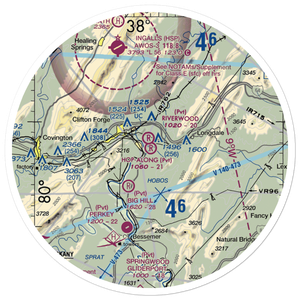 Hop-Along Airport (12VA) VFR Sectional Sticker (30 mile)