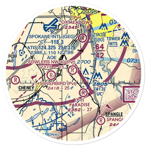 Fowlers Nw 40 Airport (12WA) VFR Sectional Sticker (20 mile)
