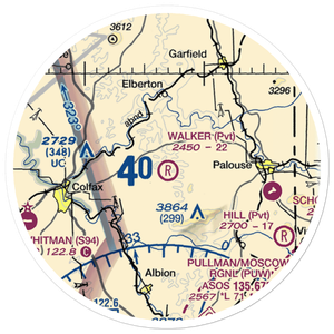 Walker Airport (12WT) VFR Sectional Sticker (20 mile)