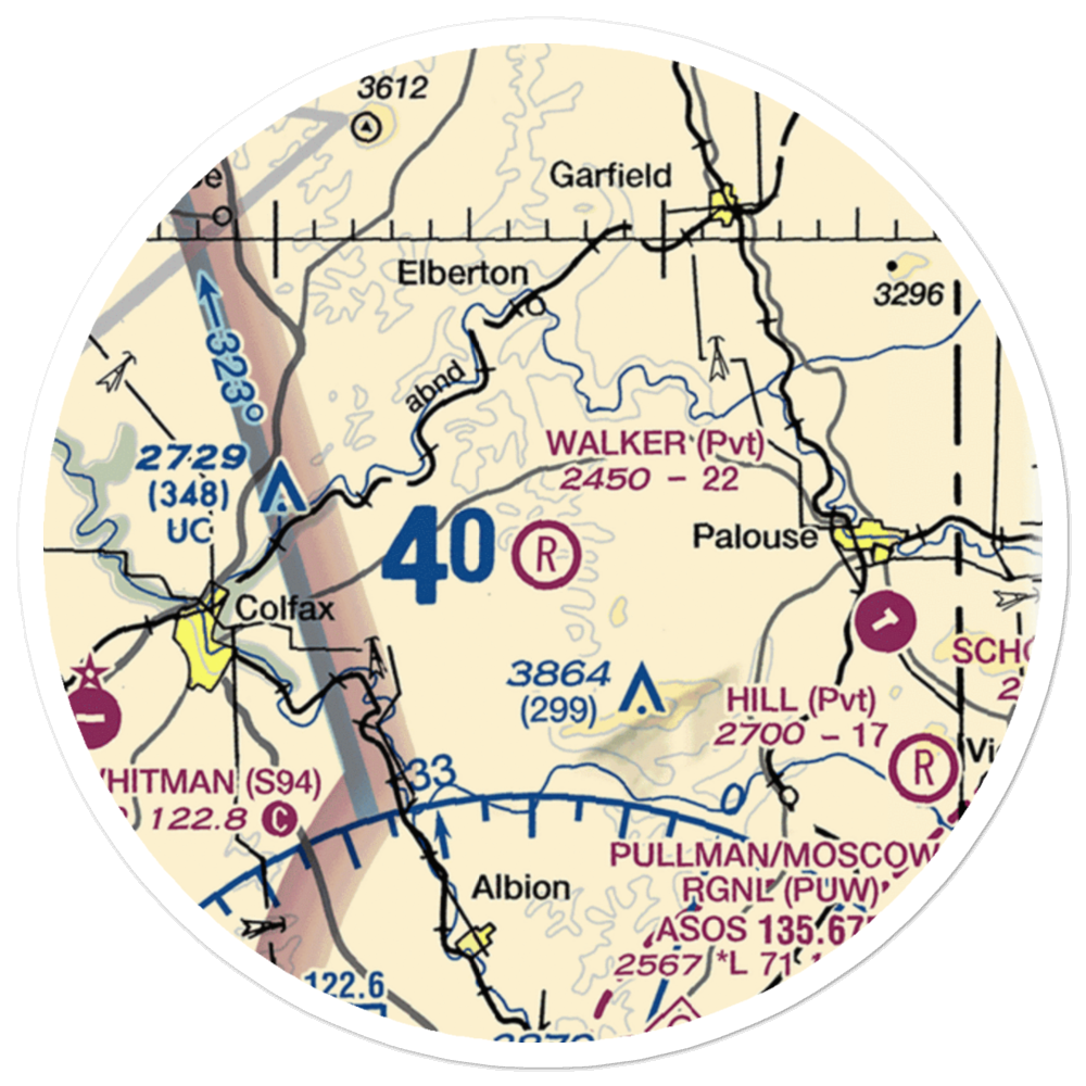 Walker Airport (12WT) VFR Sectional Sticker (20 mile) 