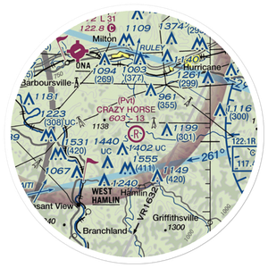 Crazy Horse Airport (12WV) VFR Sectional Sticker (20 mile)