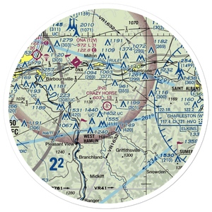 Crazy Horse Airport (12WV) VFR Sectional Sticker (30 mile)