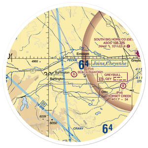 Black Diamond Airport (12WY) VFR Sectional Sticker (30 mile)