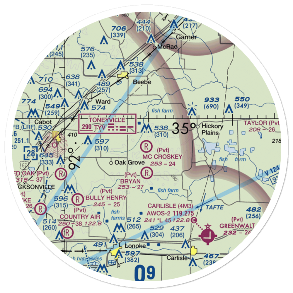 Mc Croskey Field (12XS) VFR Sectional Sticker (30 mile) 