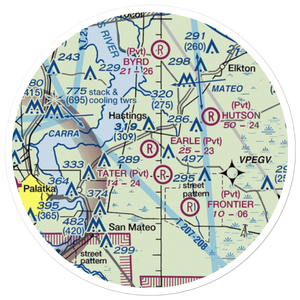 Earle Airpark (13FA) VFR Sectional Sticker (20 mile)