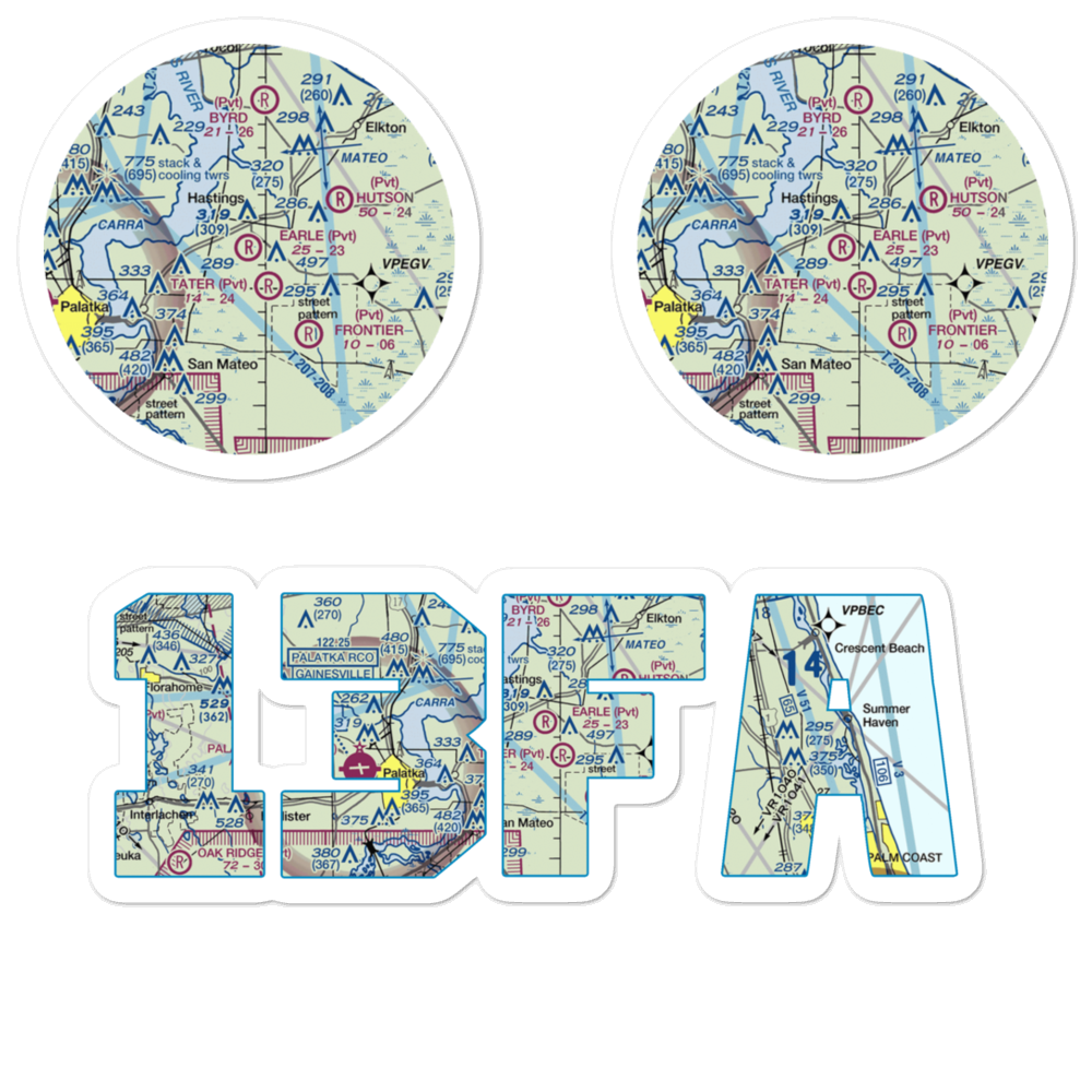 Earle Airpark (13FA) VFR Sectional Sticker Pack 