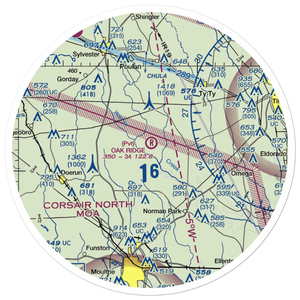 Oak Ridge Plantation Airport (13GA) VFR Sectional Sticker (30 mile)