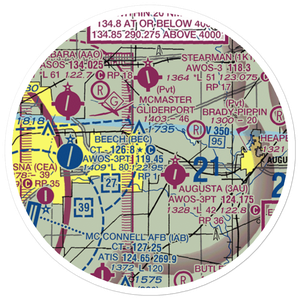 Daniel's Landing Airport (13KS) VFR Sectional Sticker (20 mile)