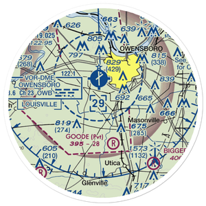 Miles Airport (13KY) VFR Sectional Sticker (20 mile)